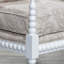 Fauteuil Spindle, finition blanche, tissu cachemire taupe