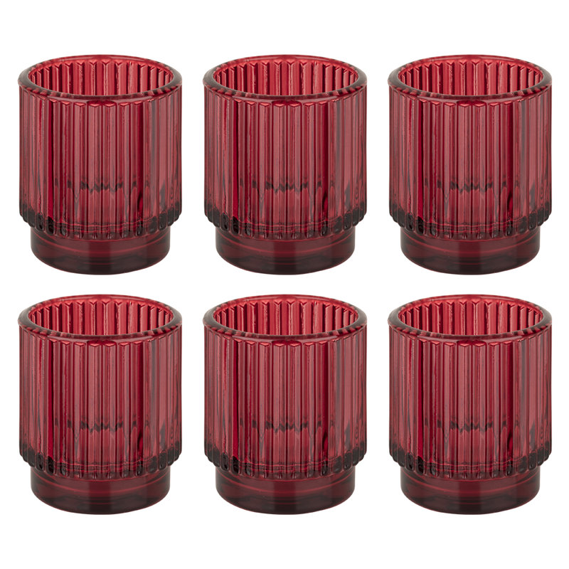 2.25'' H Glass Tabletop Votive Holder, Burgundy