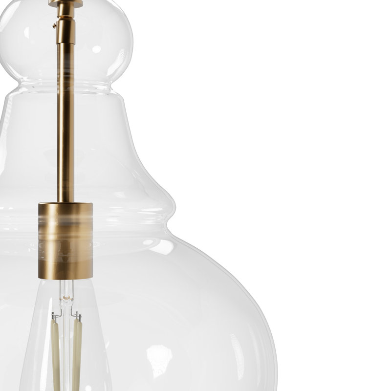 Luminaire suspendu cloche 1 lumière Maple Park, H 18 po x l 12 po x P 12 po, Or Alturas