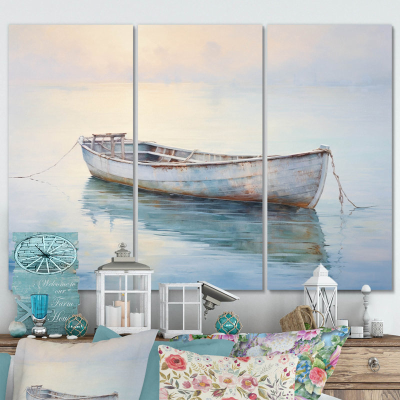 «Boat Ethereal Waters I - Transport», ensemble d'art sur toile, H 40 po x l 60 po x P 1 po