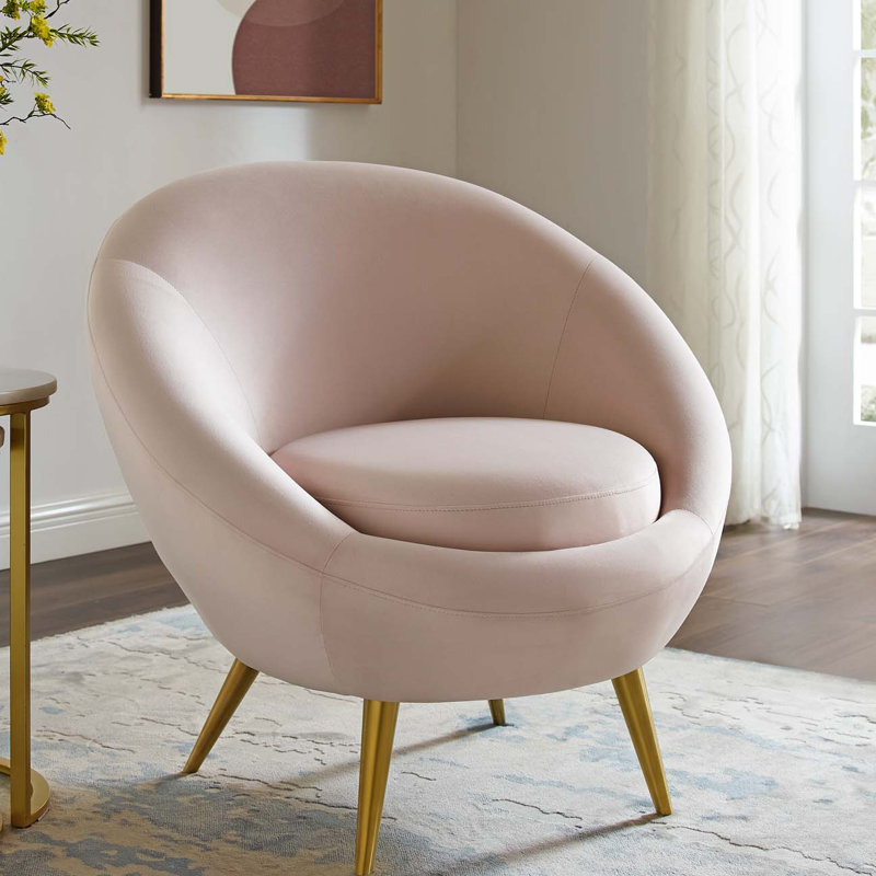 Fauteuil d'appoint en velours Circuit Performance par Modway, Rose