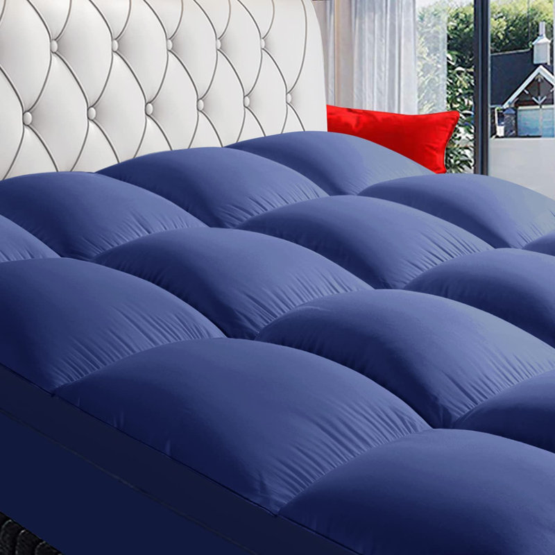 Surmatelas en polyester 3 po Jourdanton, Bleu marine, Double court