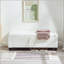 Repose-pieds avec rangement capitonné en similicuir 48 po - Ivoire-129894683-129894685