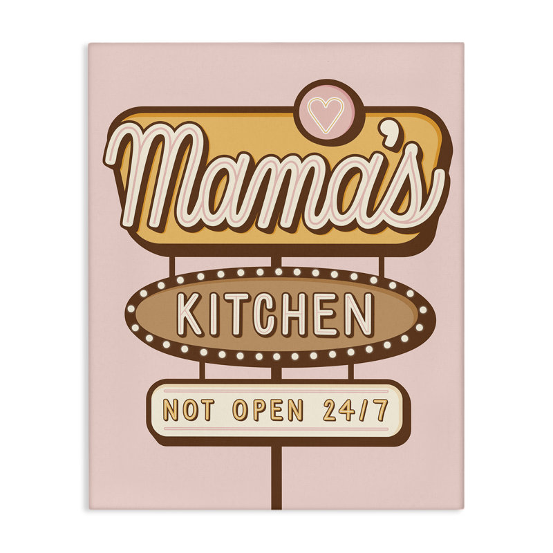 Art mural rétro sur toile, "Mama's Kitchen" par Jalynn Heerdt, H 48 po x l 36 po