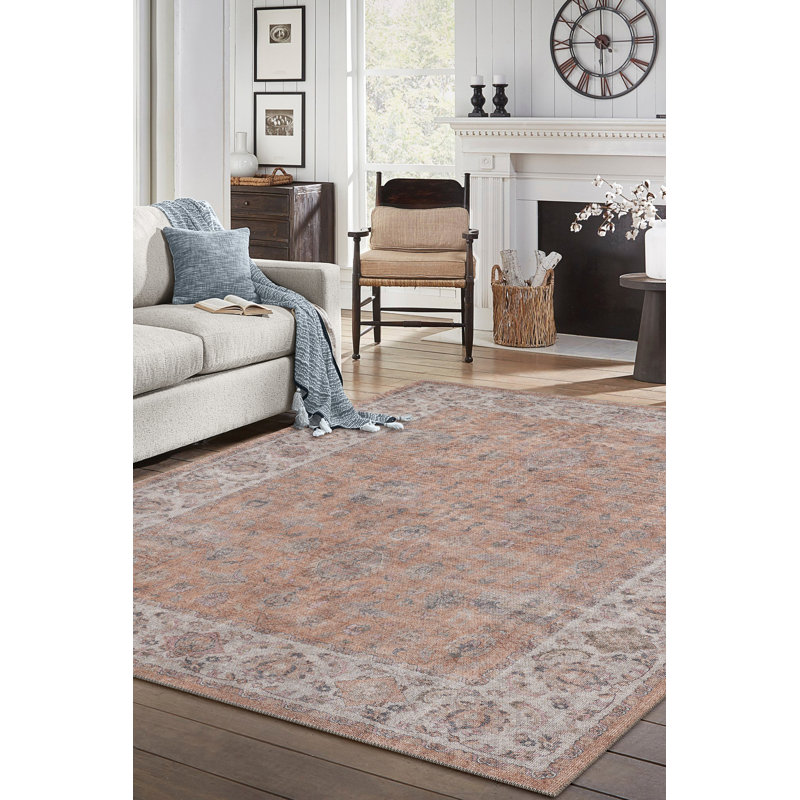 London Frederik Machine Woven Performance Area Rug - Rust/Ivory - 3'9" x 5'6", 3'9" x 5'6"