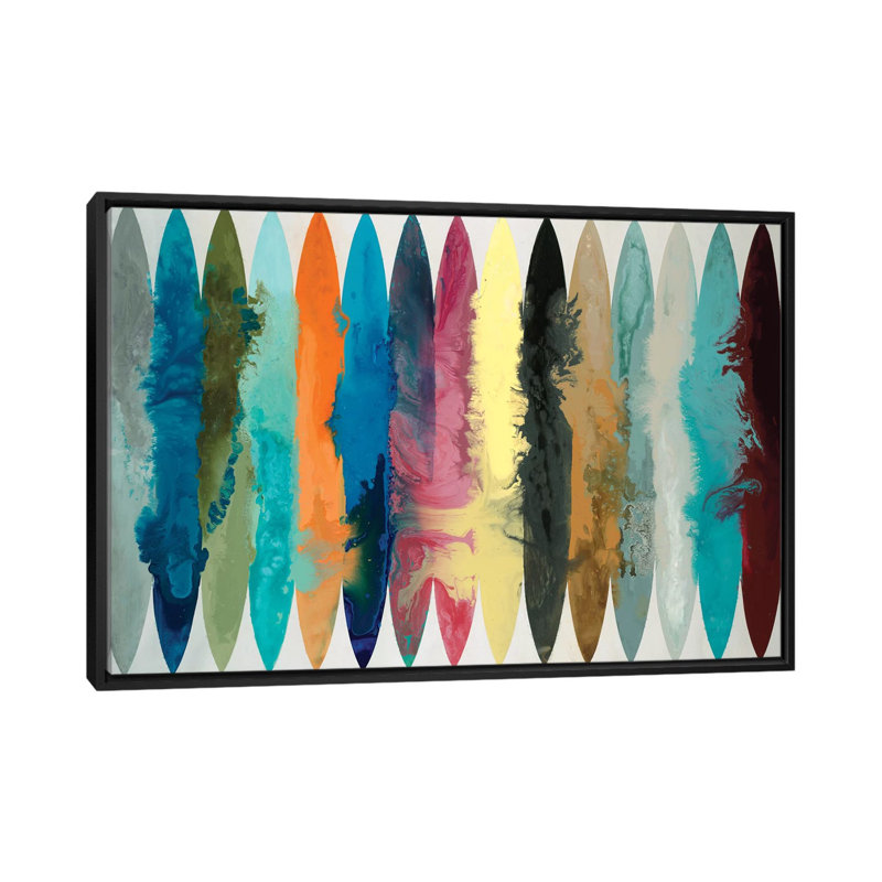 «Waves Of Color» par Randy Hibberd, impression sur toile tendue, H 18 po x l 26 po x P 1,5 po, Toile avec cadre flottant noir