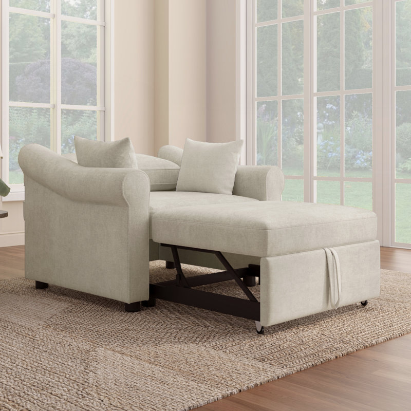 Fauteuil convertible Azair Chenille, Beige
