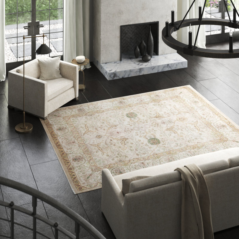Sultanabad Wool Oriental Area Rug in Cream
