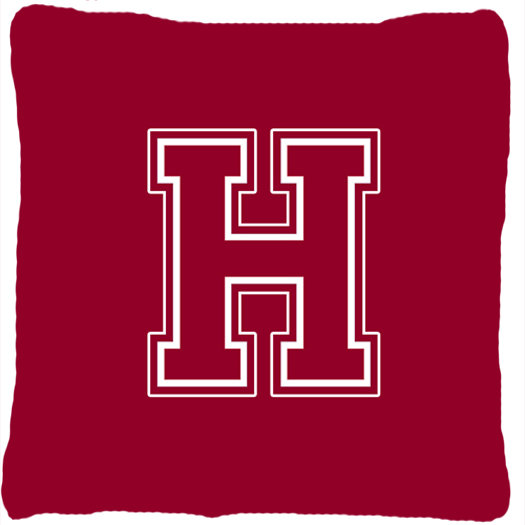 Monogramme initiale marron et blanc intérieur/extérieur Throw Pillow, H