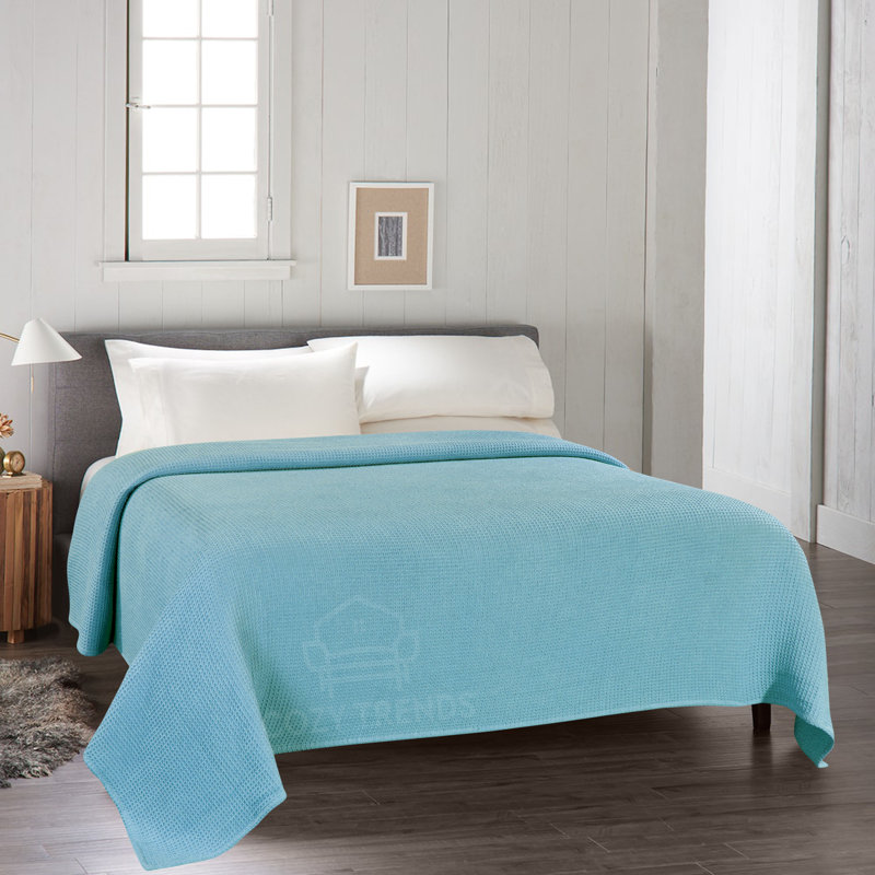 Couverture en coton, Simple, 3, Bleu