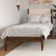 Besan Solid Wood Upholstered Headboard Boucle Bed Frame