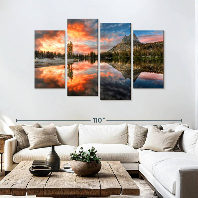 «Yosemite Park Sunset», reproduction d'art sur toile, H 54 po x l 84 po x P 1,25 po