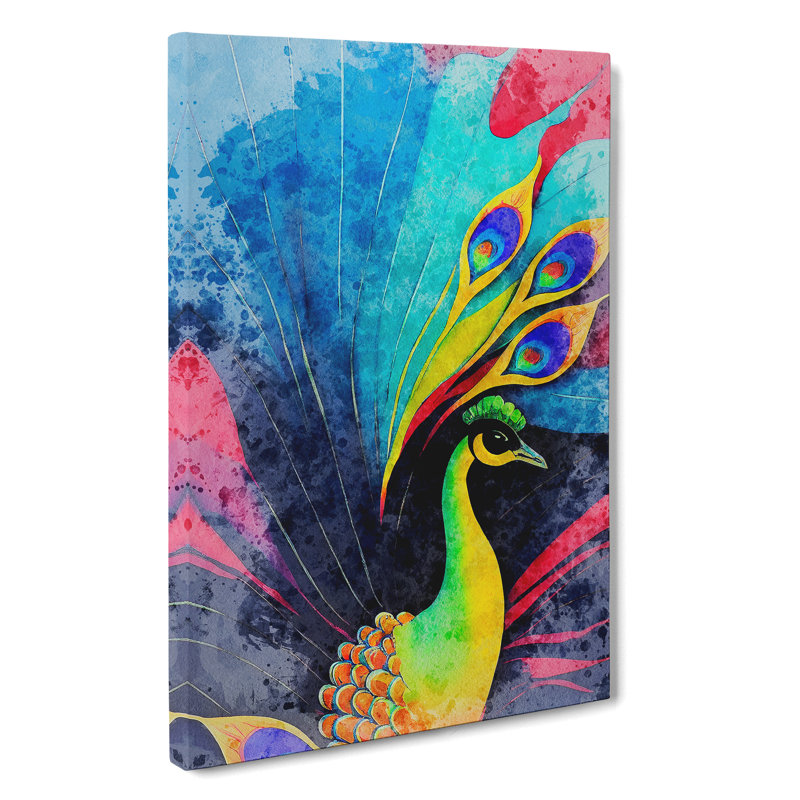 Peacock Colour No.1 - Wrapped Canvas Print, 50cm H x 35cm W x 3cm D