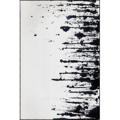 Black Modern Themed Patterned Decorative Washable Rug