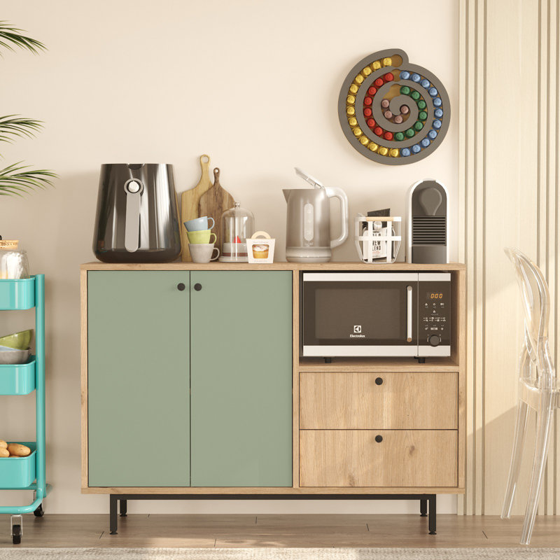 Armoire polyvalente Colesen, Vert / Beige, H 33,46 po x l 47,24 po x P 13,98 po