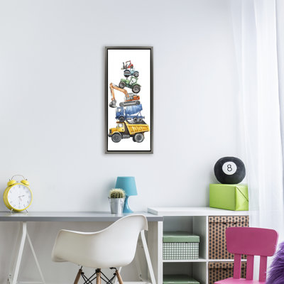 Keep Moving Construction Stack Floating Frame, design by Christine Simpson Art