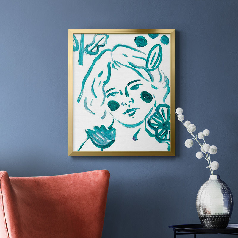 Toile encadrée de qualité supérieure Budding Flower III - prête à être accrochée, Or, H 24 po x l 20 po