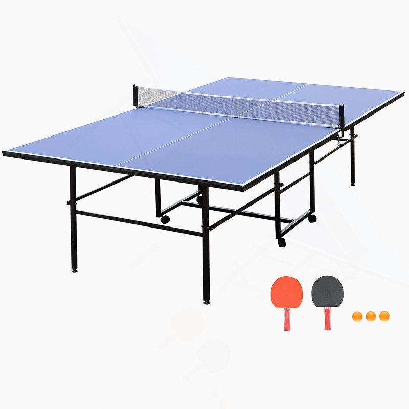 Ensemble de table de ping-pong pliable et portatif de 9 pieds de taille moyenne pour les jeux d'intérieur et d'extérieur