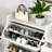 Bohemia Style Shoe Cabinet, Shoe Rack Cabinet With 3 Rattan Flip Drawers,3 Square Shelves And 1 Storage Drawer, Shoe Organizer With Multi-Storage Space And Hooks For Hallway, Entryway