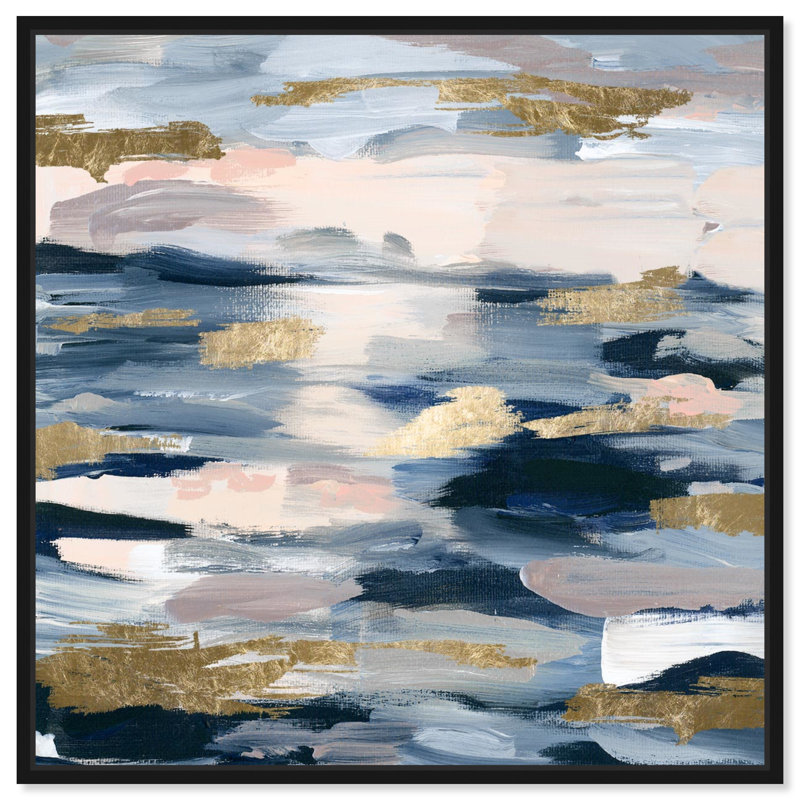 «Smoke on the Water», reproduction d'impression sur toile, H 20 po x l 20 po, Cadre noir
