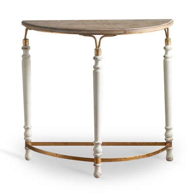 Brown+White+Gold Solid+Manufactured Wood+Iron Console Table