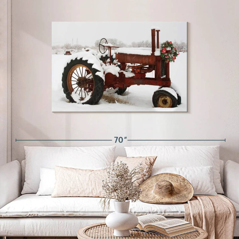 Tracteur de Noël, H 30 po x l 45 po
