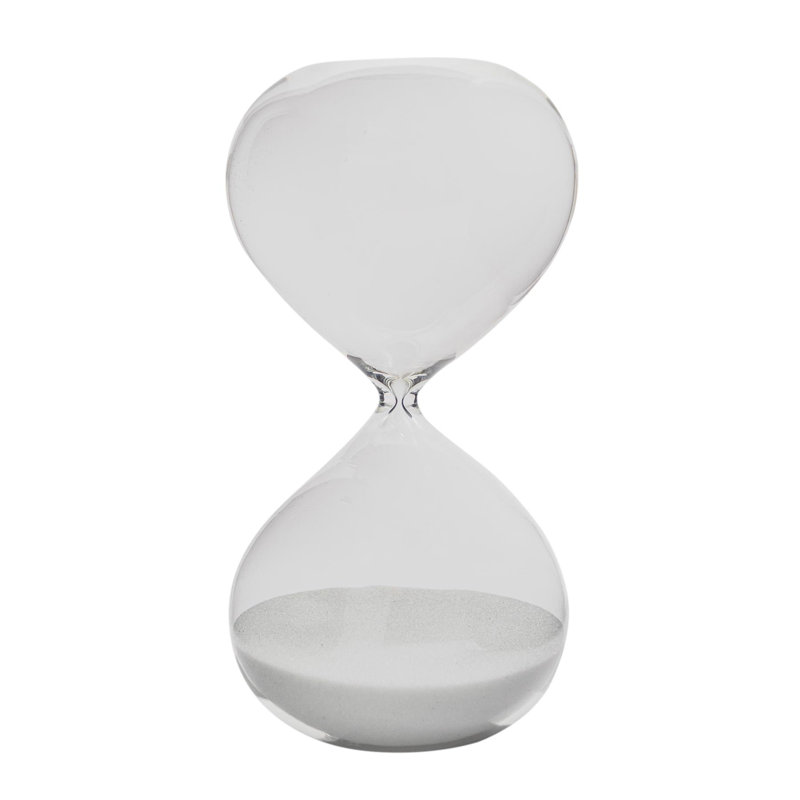 Nicola Spring - Glass Kitchen Sand Timer - Clear, 18cm H x 8.5cm W x 8.5cm D