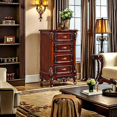 European Style Classic Retro Cabinet Solid Wood Accent Chest