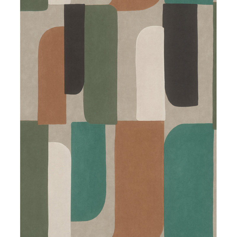 Papier peint géométrique Yetter, Vert