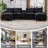 127''  Sectional Couches For Living Room,U Shaped Cloud Couch Sectionals With Console Bluetooth Speaker For Living Room-Black-894172053