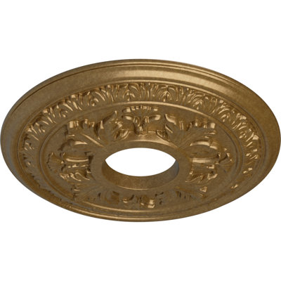 Médaillon de plafond Endurathane Baltimore, P 15 3/8 po x P 4 1/4 po x P 1 1/2 po (convient aux auvents jusqu'à 5 1/2 po), finition or pâle peinte à la main