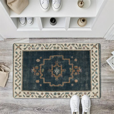 Vintage Medallion Pattern Doormat, 24 x 36, for Front Door