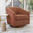 Forno Upholstered Swivel Barrel Chair With Wood Base-70106563