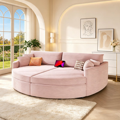 Oversized Double Chaise Lounge Sofa with Deep Seat, USB Ports, and Premium Corduroy Upholstery for Modern Living Rooms
