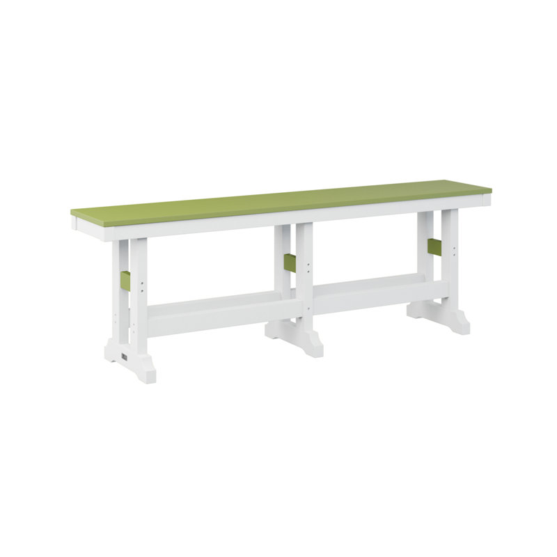 Banc berlinois classique de 66 po Berlin, H 18 po x l 66 po x P 12,5 po, Vert kiwi / blanc