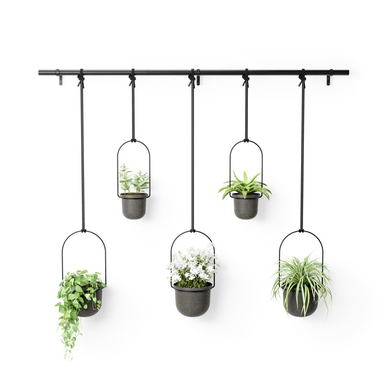Hanging Planter with 5 pots, Black