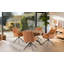 Tona Oak Round Metal Base Dining Table