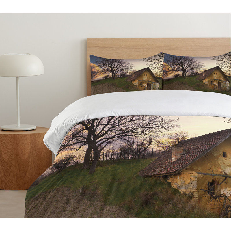 Rustic Multicolor Microfiber Queen Duvet Cover Set
