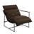 Upholstered Modern Metal Framed Brown Polyester Blend Sling Accent Chair-768193203