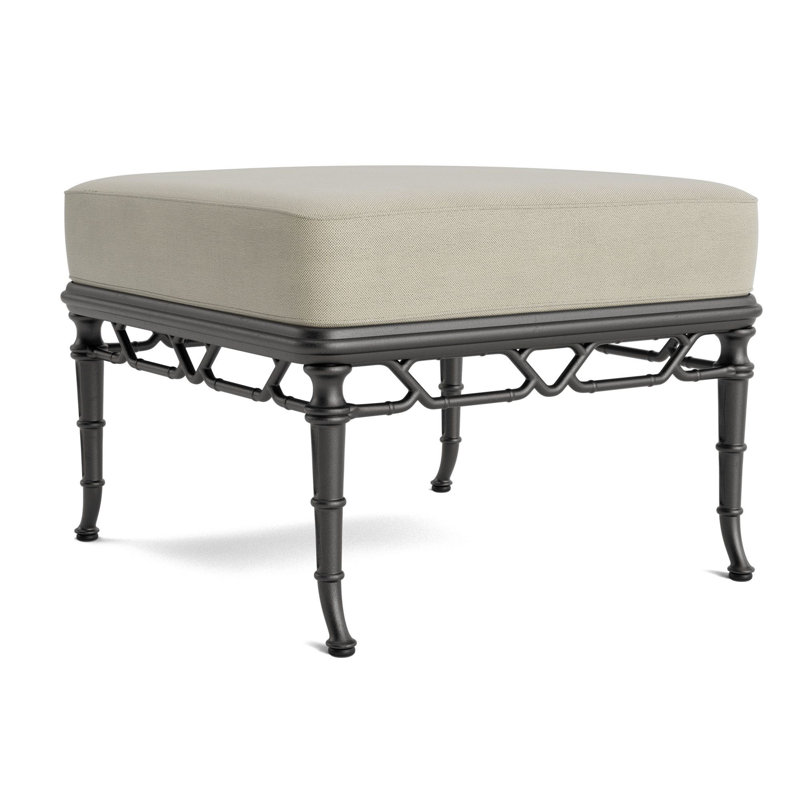 Calcutta Outdoor Ottoman, Textured Pewter, Fushion Clay