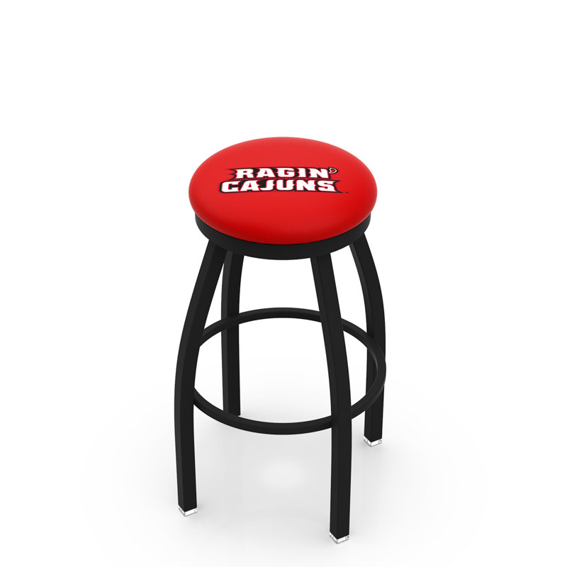 NCAA Swivel 25" Counter Stool, Black Wrinkle, University of Louisiana at Lafayette