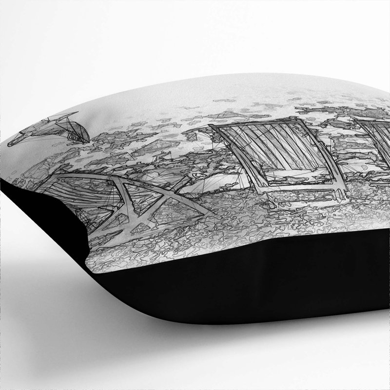 Square Throw Cushion, 40cm H x 40cm W x 15cm D, Black