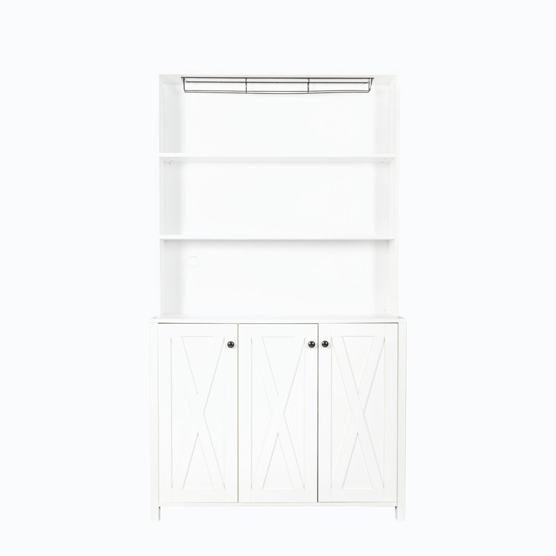 Garde-manger Ottorina, buffet moderne, buffet de cuisine, armoire de salle à manger, Blanc