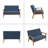Mid-Century Modern Solid Loveseat Sofa-1104196323