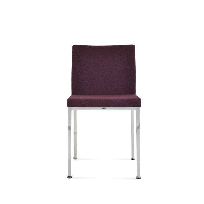 Aria Metal Side Chair in Wool, Chrome, Wool DeepMaroon