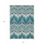 Tapis intérieur / extérieur lavable en ikat bleu sarcelle et ivoire HomeRoots 8 pi x 10 pi