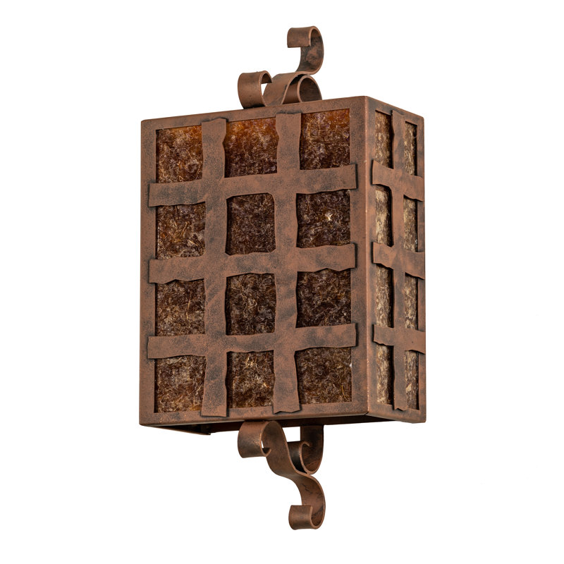 Rustic Lodge Steel Flush Mounted Sconce