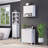 RiverRidge Madison Single Door Tall Bathroom Cabinet Storage Organizer with an Open and Adjustable Interior Shelves - White-1041524588