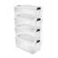 Bac de rangement empilable en plastique transparent avec couvercle blanc Sterilite