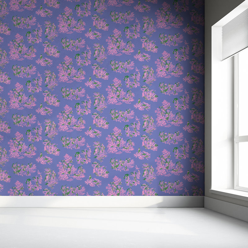 Huang 10m x 52cm Matte Paste the Wall Wallpaper Roll, Purple